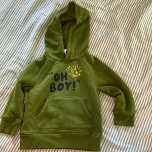 Disney Oh Boy Mickey Olive Green Toddler  Hooded Sweatshirt